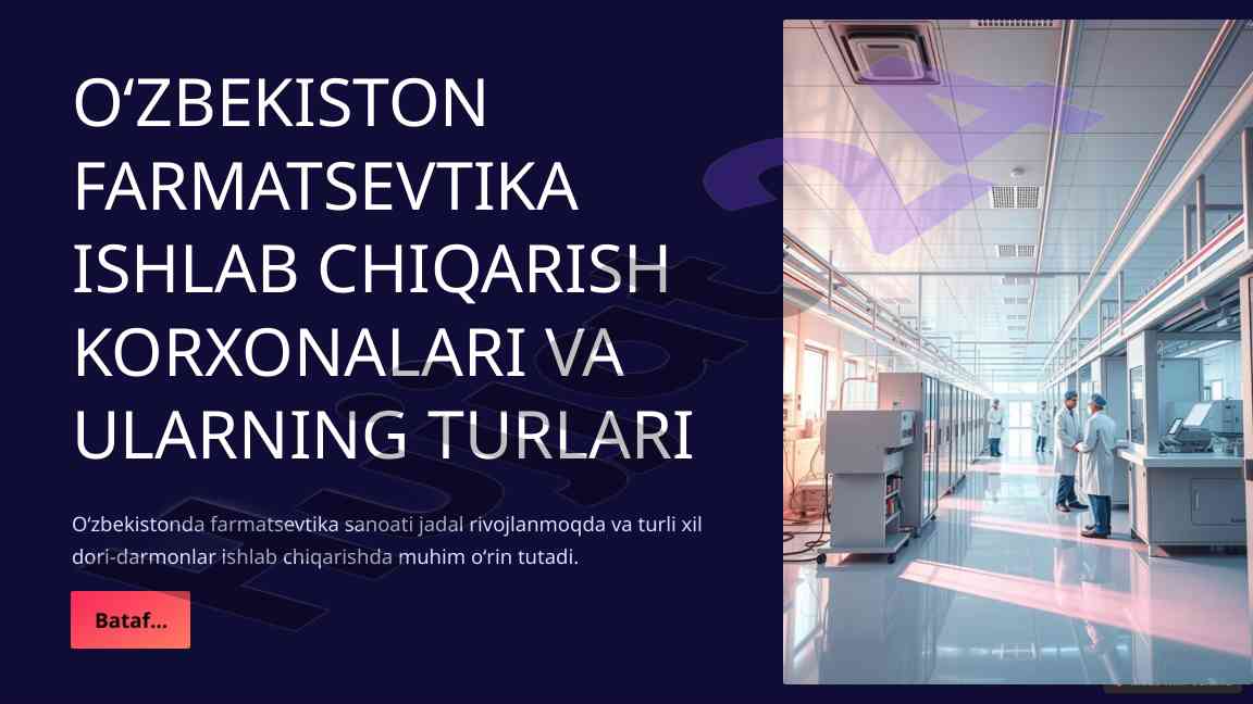 O'zbekiston farmatsevtika sanoatining rivojlanishi