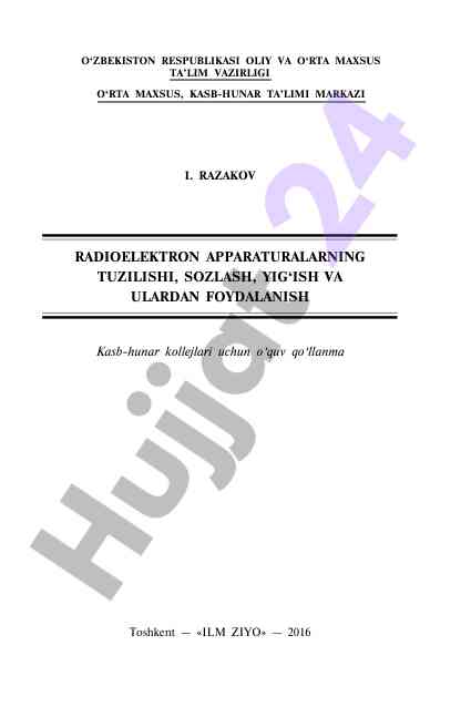 Radioelektron apparaturalar ta’limi qo‘llanmasi