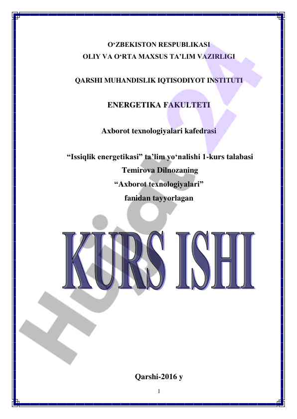 Kompyuter kommunikasiyalari hamda lokal tarmog‘i