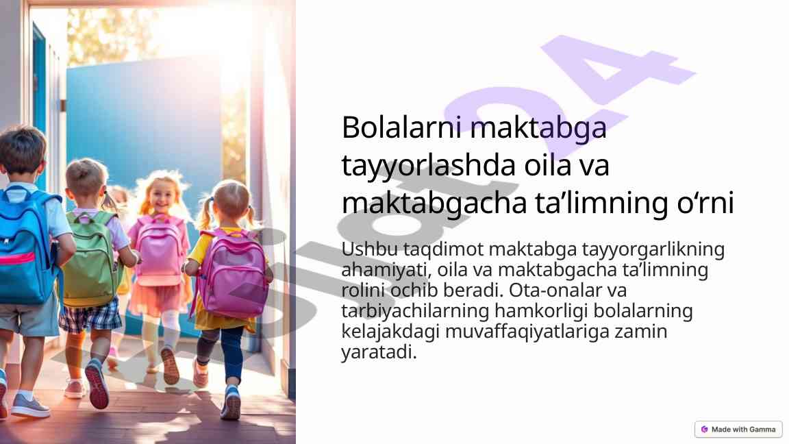 Bolalarni maktabga tayyorlashda oila va maktabgacha ta’lim