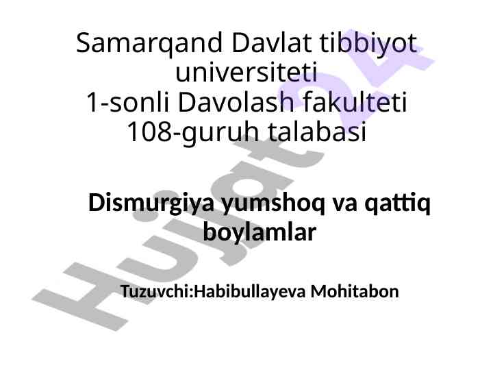 Desmurgiya tavsifi va bogʻlov vositalari