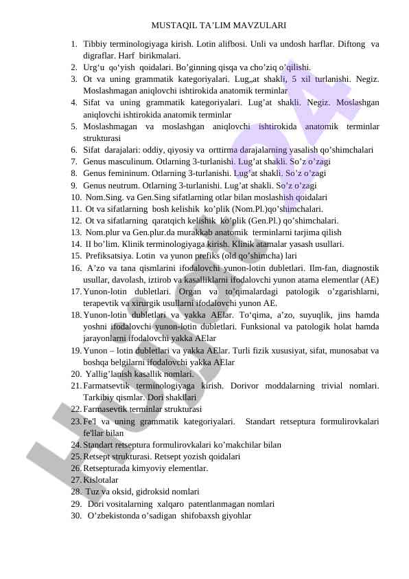 Tibbiy terminologiyaga kirish