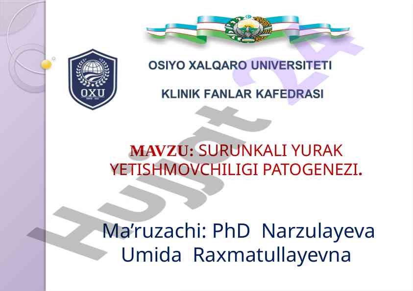 Surunkali yurak yetishmovchiligi patogenezi tahlili