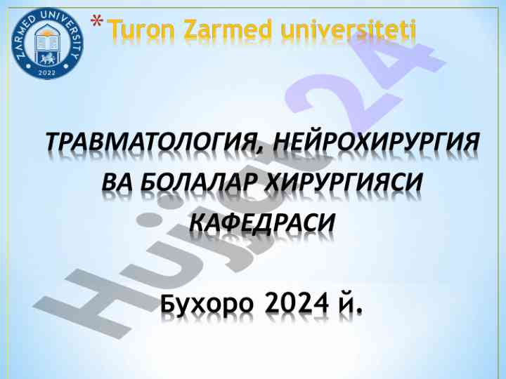 Jarohatlarning turlari va ularning xususiyatlari