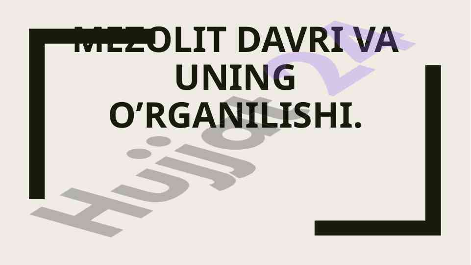 Mezolit davri yodgorliklari va o‘rganilishi