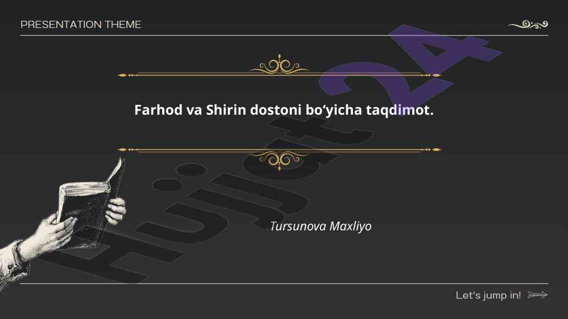 Farhod va shirin dostonining taqdimoti