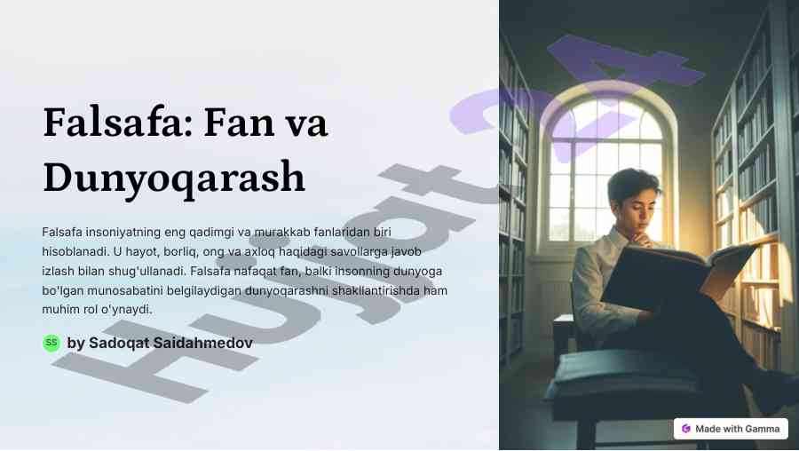 Falsafa va dunyoqarash: teoretik asoslar