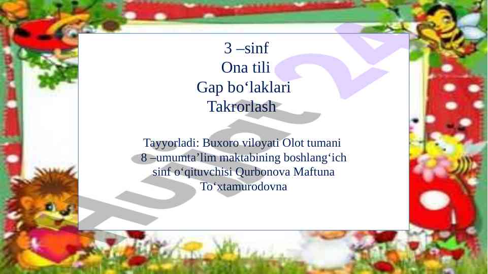 Ona tili gap bo‘laklari takrorlash