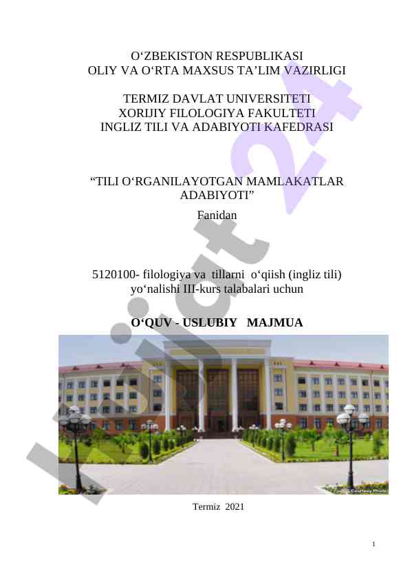 Nazorat xujjatlari va ma’ruza materiallari
