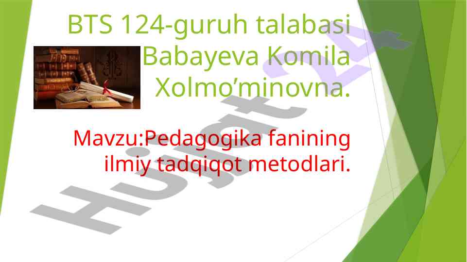 Pedagogika fanining ilmiy tadqiqot metodlari