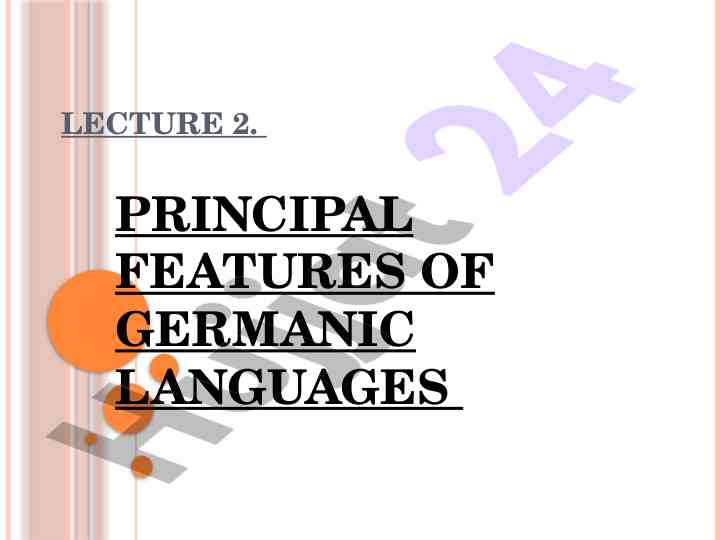 Principal features of germanic languages overview