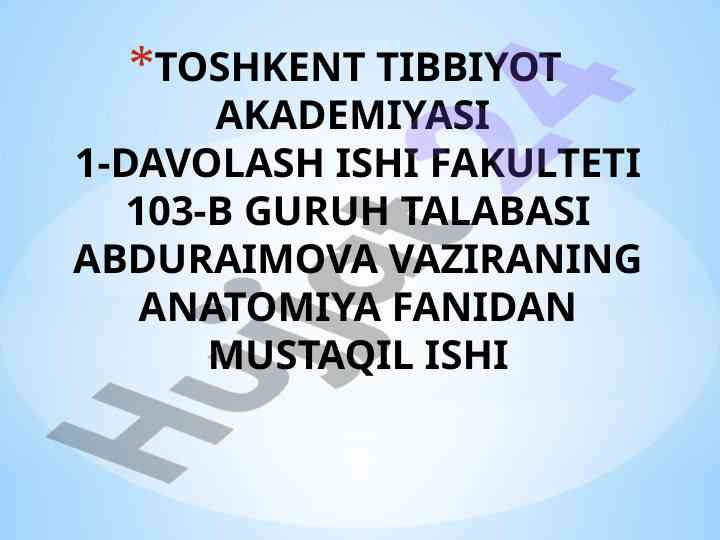 Ponasimon va chakka suyaklari haqida mustaqil ish