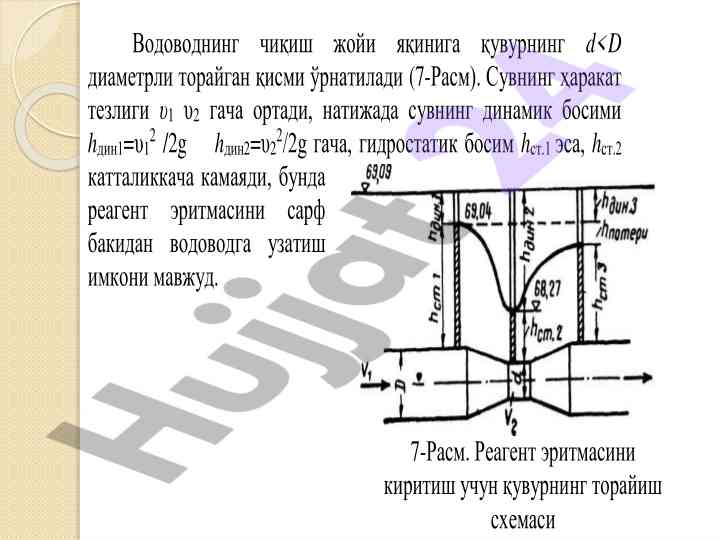 Reagent eritmasini kirish uchun quvurni toryish