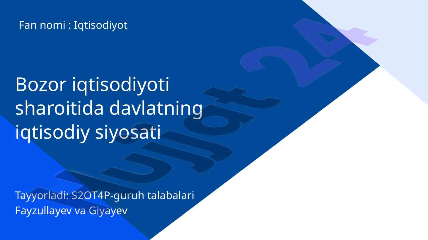 Bozor iqtisodiyotining vazifalari va vositalari