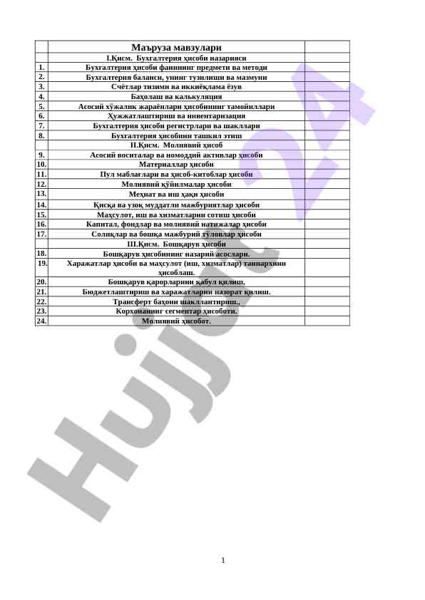 Moliya hisobi: nazariy asoslar va amaliy qoidalar