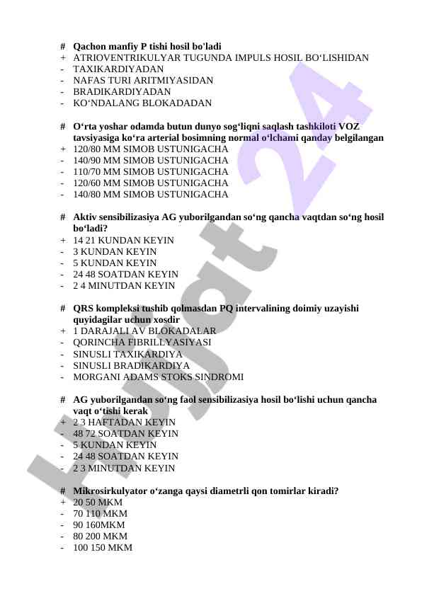 Arterial bosim va qrs kompleksi tasiri