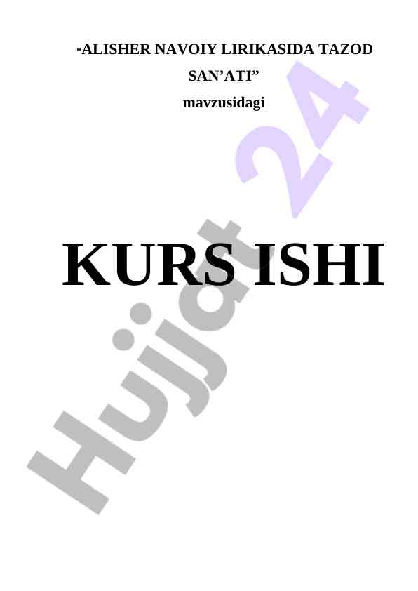 Alisher navoiy lirikasi tazod san’ati