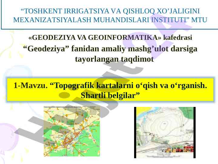 Topografik kartalarni oʻqish va oʻrganish