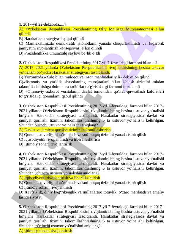 O‘zbekiston respublikasi prezidentining farmonlari testi