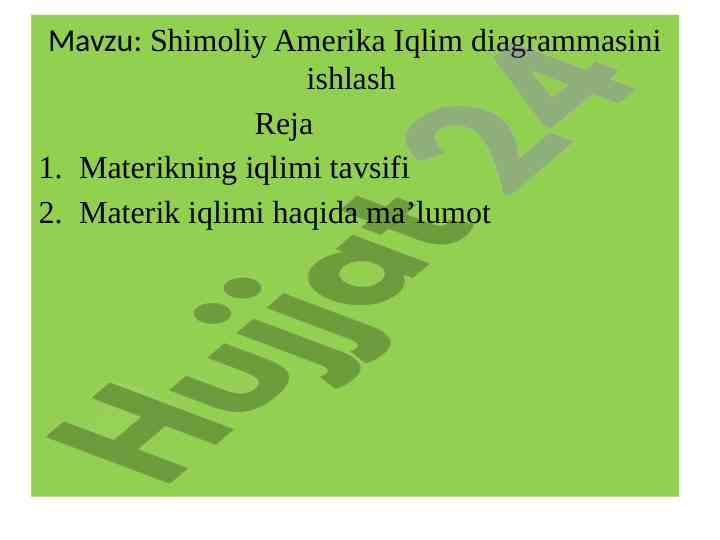 Shimoliy amerika iqlim diagrammasi tahlili