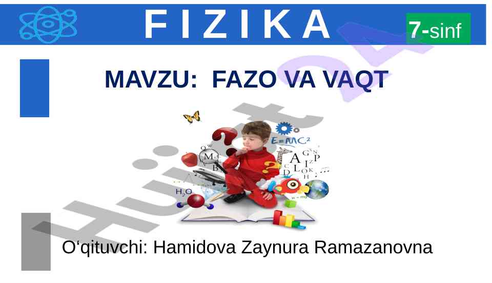 Fazo va vaqt 7-sinf o‘quv resurslari