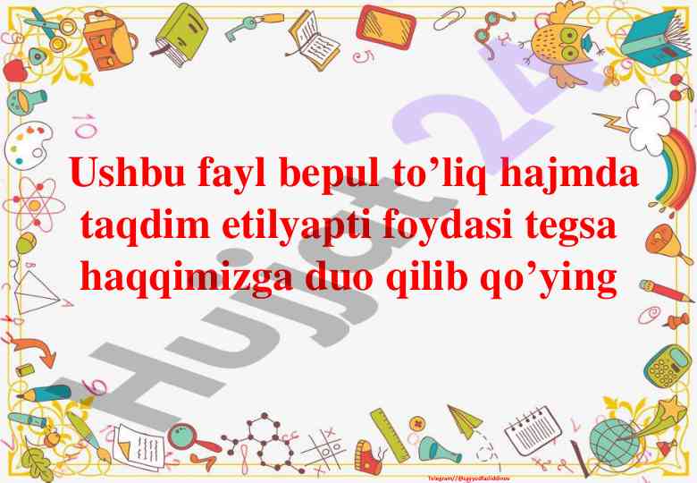 Matematika fanidan 3-sinf ko’rgazmalar taqdimoti