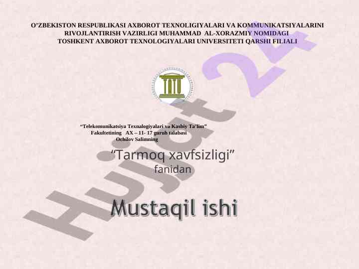 Ip protokoli reja: lokal adreslar va domen adreslari