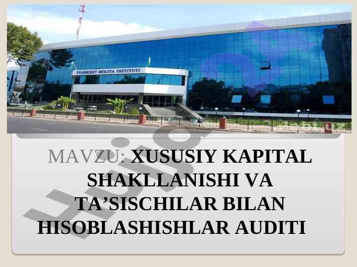 Xususiy kapital auditining maqsadi va vazifalari