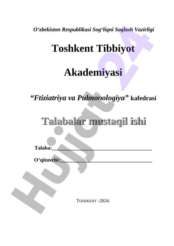 O‘pka tuberkulyozini tekshiruvchi algoritm