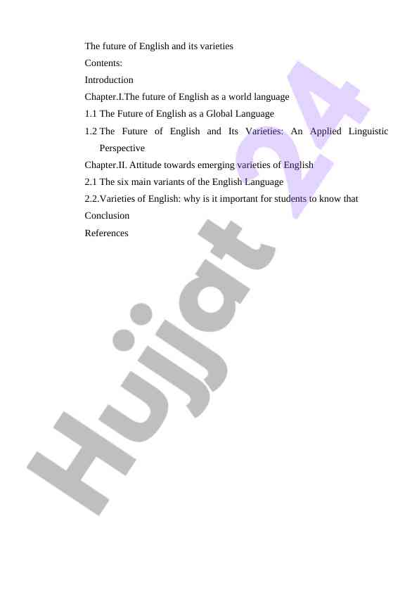Ingliz tili kelajagi va uning turli variyantlari