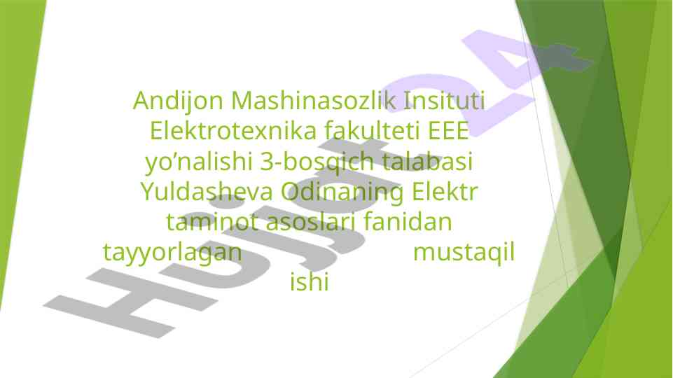 Elektr taminot asoslari: sifat korsatgichining ta'siri
