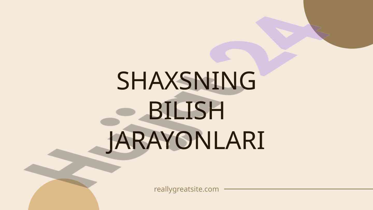 Shaxsning bilish jarayonlari tahlili