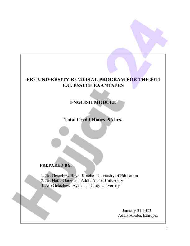 Pre-university remedial program for eslce examinees