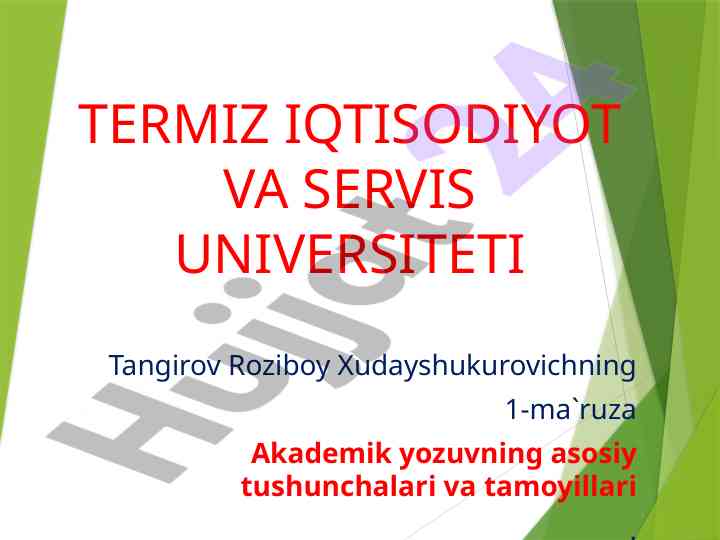 Akademik yozuv tushunchalari va tamoyillari