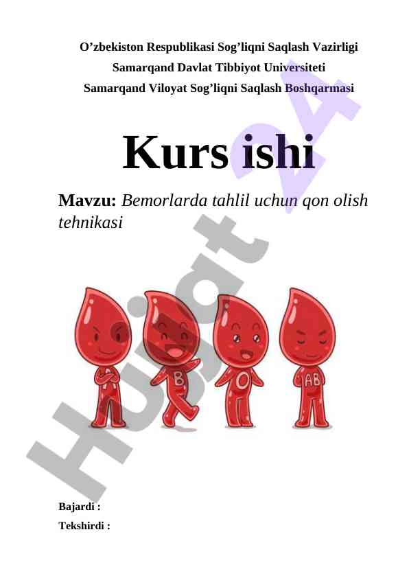 Qon olish texnikasi bemorlarda tahlil uchun