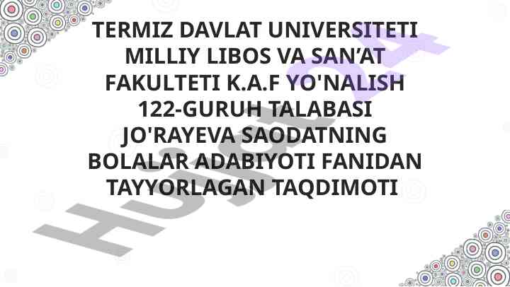 H.k.andersen ertaklari taqdimoti bolalar uchun