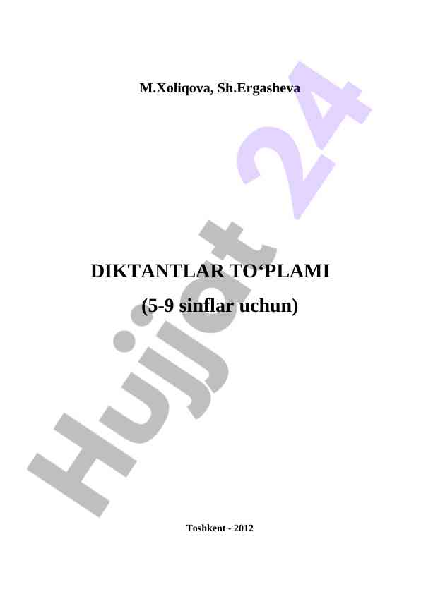 Diktantlar to‘plami 5-9 sinflar uchun