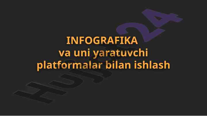 Infografika va uni yaratuvchi platformalar bilan ishlash