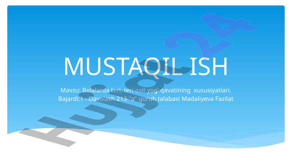 Bolalarda teri va teri osti yog’ qavatining xususiyatlari
