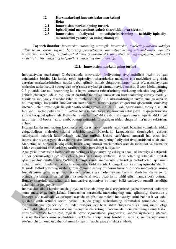 Innovatsion marketing turlari va bozor tadqiqoti