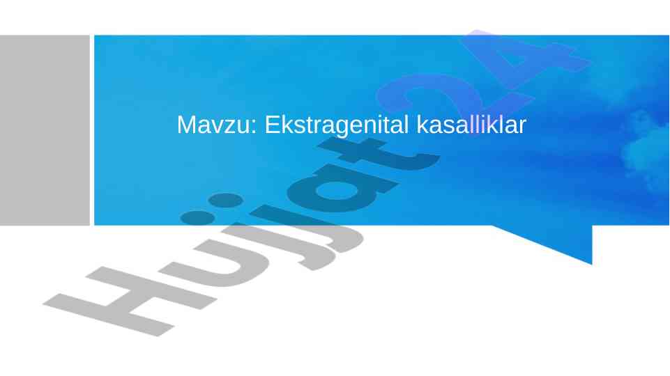 Ekstragenital kasalliklar va homiladorlik