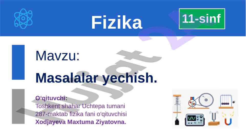 Fizika masalalar yechish boshqa