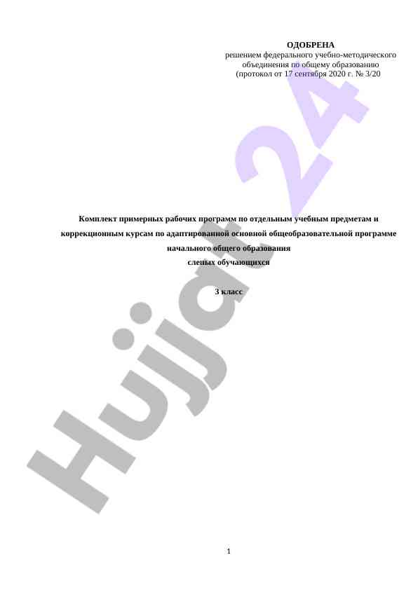 Образовательные программы для слепых обучающихся