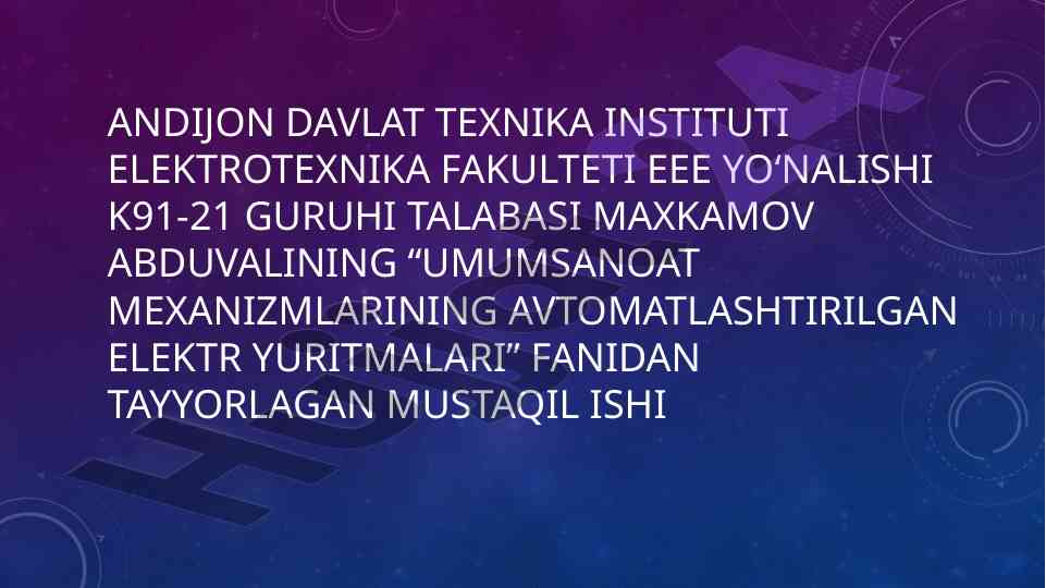 Eskalatorlar haqida umumiy ma’lumotlar
