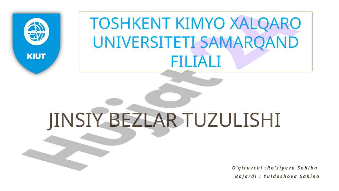 Jinsiy bezlar tuzilishi va ularning funktsiyalari
