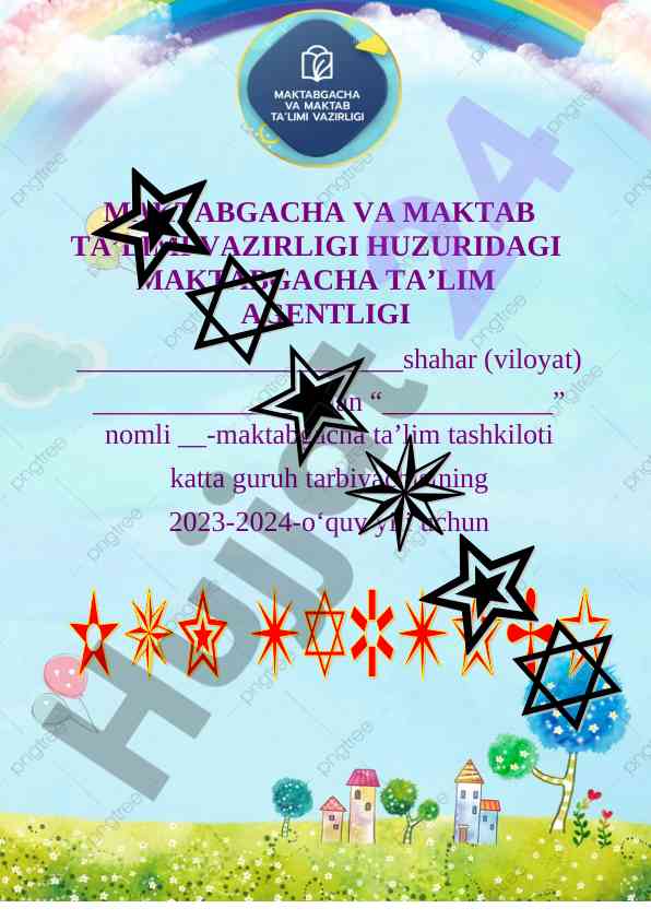 Katta guruh tarbiyachisi uchun kuni tartibi 2023-2024