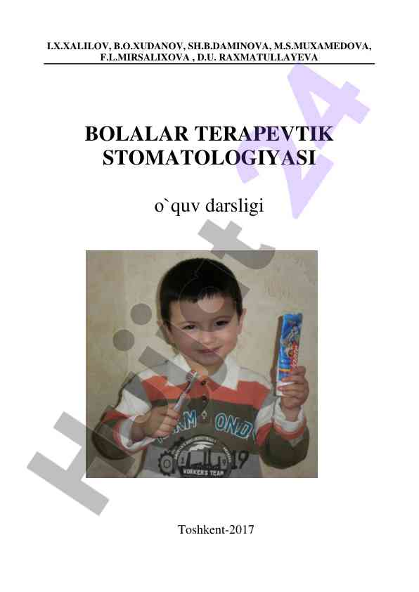 Bolalar terapevtik stomatologiyasi o‘quv darsligi
