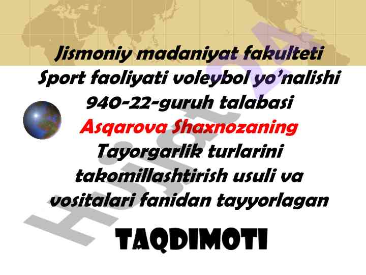 Zamonaviy voleybolning dolzarb masalalari