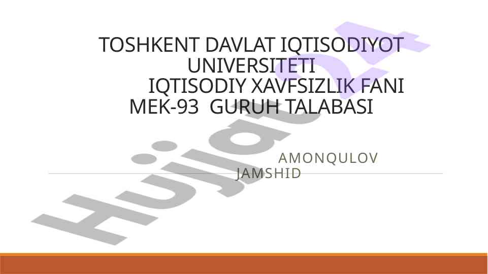 Investitsion siyosatning mamlakat iqtisodiy xavfsizligi