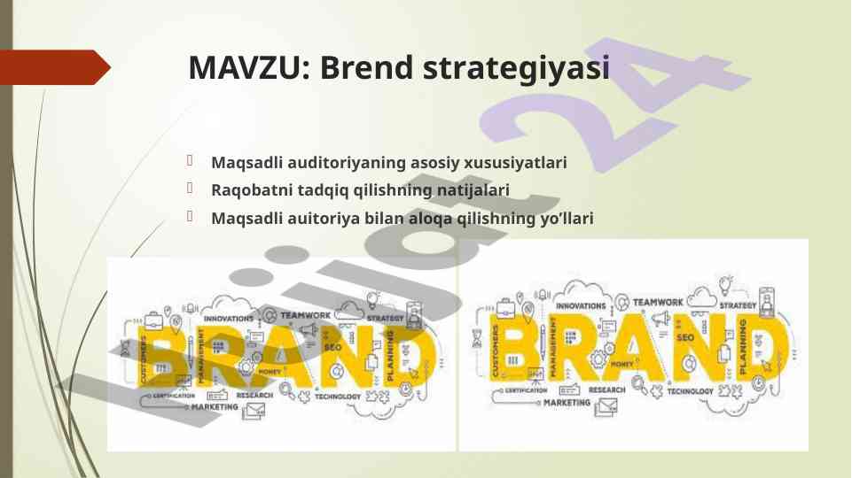 Brend strategiyasi va maqsadli auditoriya analizi